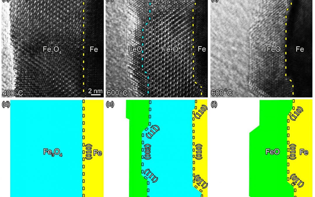 Atomistic Insight into the Redox Reactions in Fe/Oxide Core-Shell Nanoparticles