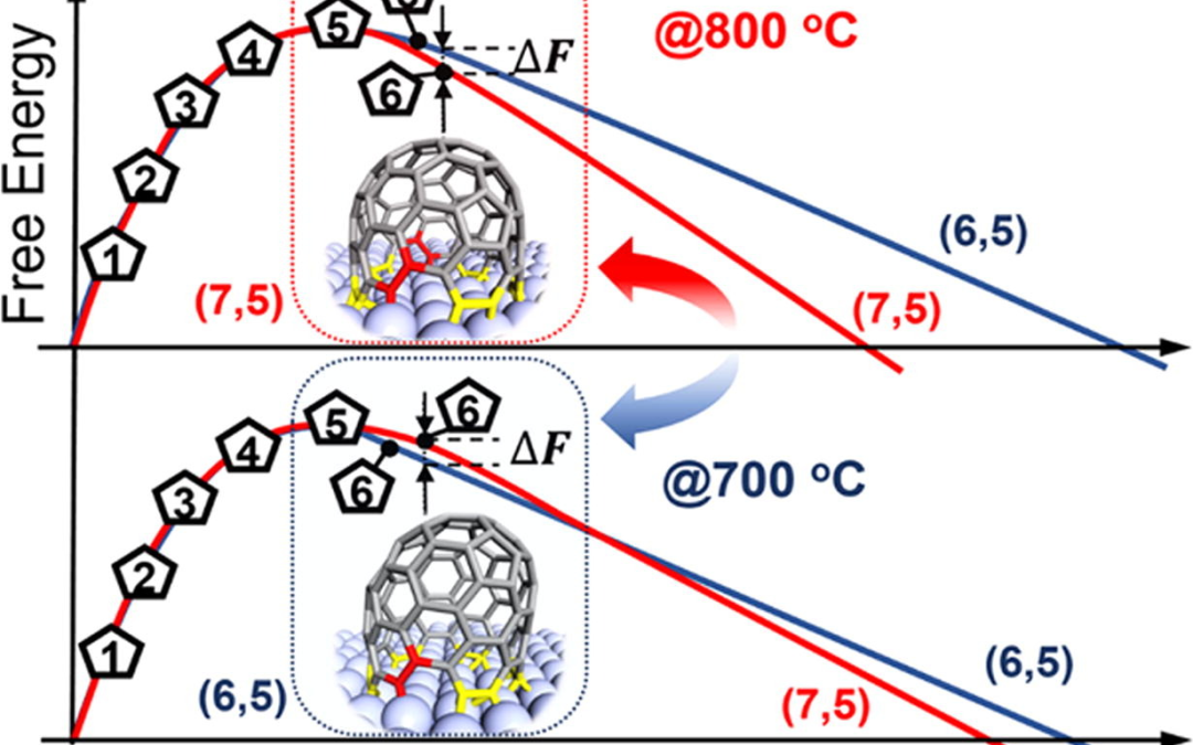 Temperature-dependent selective nucleation of single-walled carbon nanotubes from stabilized catalyst nanoparticles