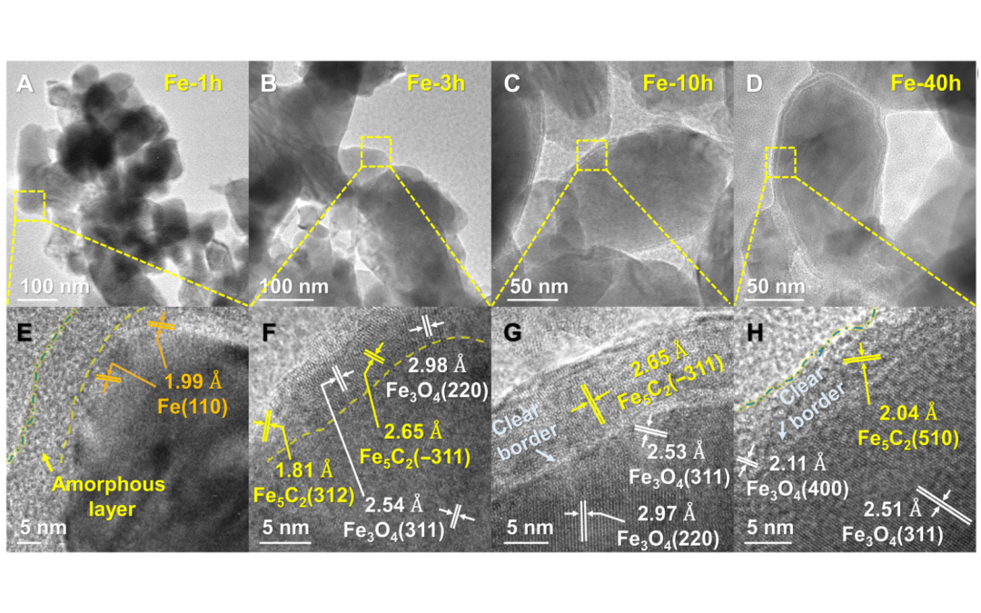 Dynamic structural evolution of iron catalysts involving competitive oxidation and carburization during CO2 hydrogenation