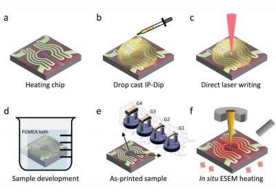 In Situ Pyrolysis of 3D Printed Building Blocks for Functional Nanoscale Metamaterials